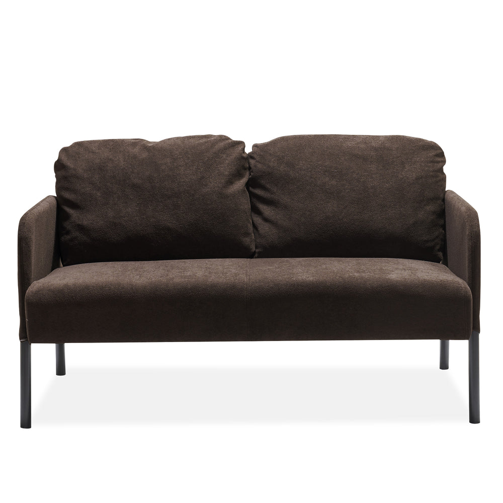 English Elm Brown 2 Seater Polyester Sofa — Modern Compact Loveseat with Foam Cushions, Durable Small-Space Seating W1164P239079