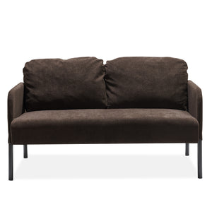 English Elm Brown 2 Seater Polyester Sofa — Modern Compact Loveseat with Foam Cushions, Durable Small-Space Seating W1164P239079