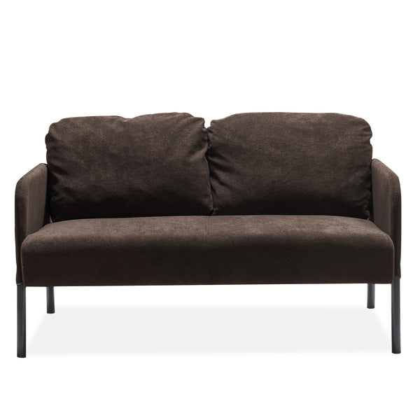 English Elm Brown 2 Seater Polyester Sofa — Modern Compact Loveseat with Foam Cushions, Durable Small-Space Seating W1164P239079