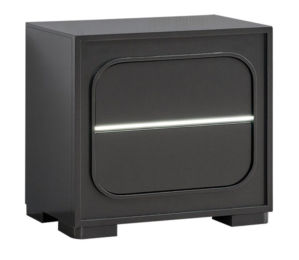 English Elm Milan Contemporary Wood Nightstand with Built in Led Lighting and Wave Sensor Control Wenge B078P497943