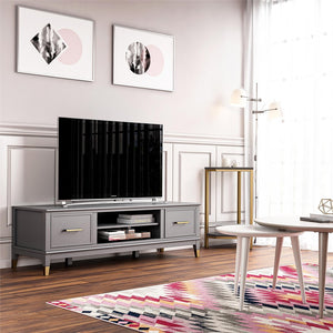English Elm Westerleigh Low Profile Tv Stand with Gold Hardware for Living Room Decor B2733P444619