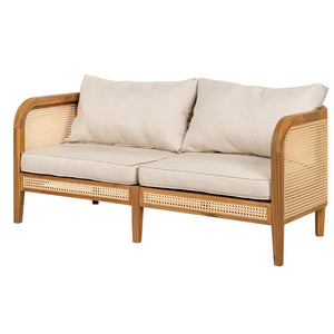 English Elm Kirkby Acacia Wood Rattan 3 Piece Outdoor Chat Set with Cushioned Club Chairs KIRKBY 3PCS CHAT SET