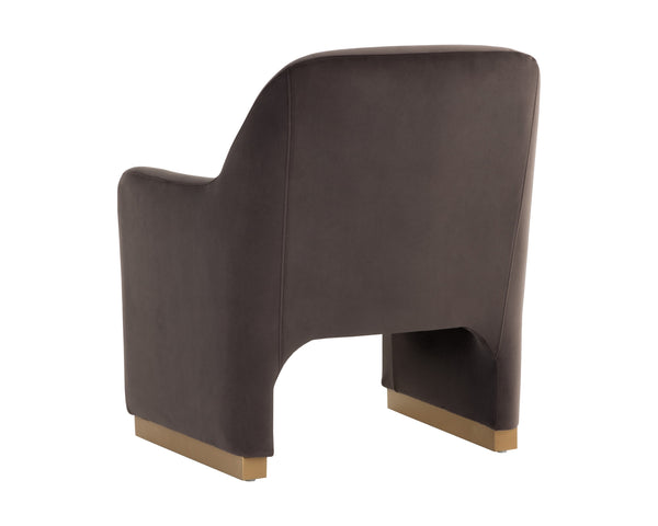 Sunpan Jaime Lounge Chair - Elegant Upholstered Seating with Gold Stainless Steel Base for Stylish Spaces Meg Ash