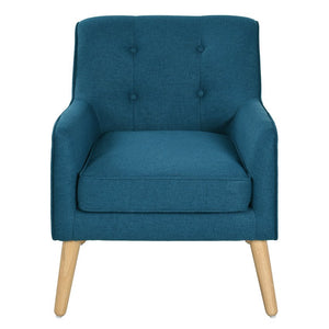 English Elm Christopher Knight Home® - Mid-Century Tufted Armchair with Solid Wood Legs, Ergonomic Foam Seating & Stain-Resistant Fabric Finish Blue N767P257565E