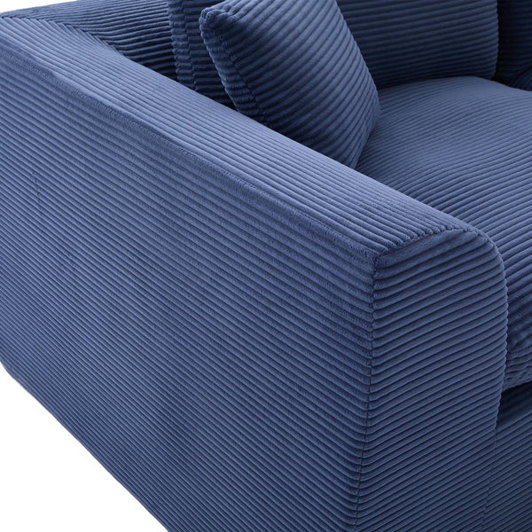 English Elm UNITED Cloud Couch Modular Sectional Sofa with Corduroy Cover, Ergonomic 2-Seater, No Assembly Needed Navy Blue W1568P371122