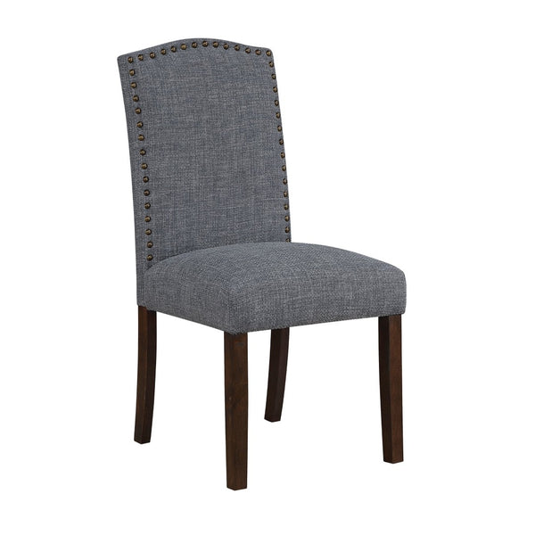 English Elm Modern Parsons Dining Chairs Set of 2 Nailhead Trim Fabric Upholstery Wood Legs Gray B011P437961