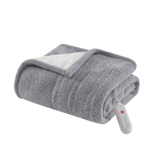 Sharper Image Amira Casual Dream Soft Heated Throw SI54-0065 Grey