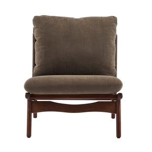 English Elm Vista Mid-century Accent Chairs Mocha Upholstered Natural Wood Frame Set of 2 N767P366304E