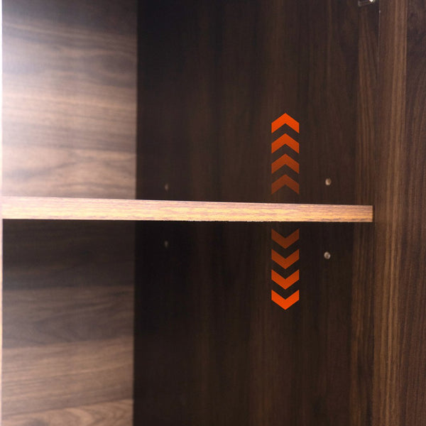 English Elm K&K Kitchen Island with Tilt-Out Trash Can, Drop Leaf Counter, Adjustable Shelf, Rolling Cart Walnut Brown WF326381AAZ