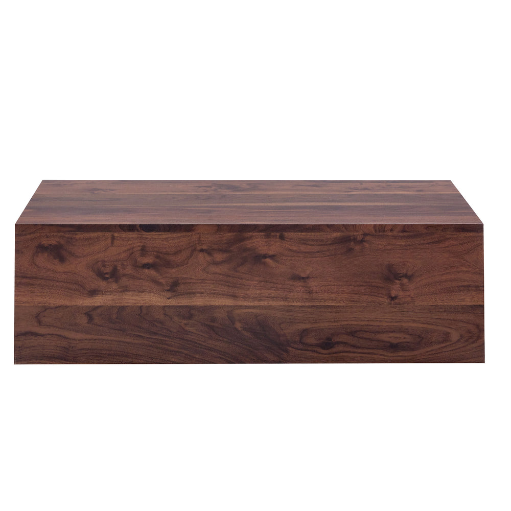 English Elm 39.3*23.6*12 Walnut Wood Grain MDF Coffee Table - No-Assembly Luxury Side Table for Modern Living Room Elegance W1512P397347