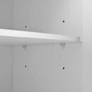 English Elm ON-TREND Farmhouse Storage Cabinet with Gourd Legs, Adjustable Shelves, Anti-Tip Tall Pantry Unit White N721P205785K