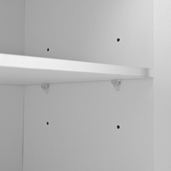 English Elm ON-TREND Farmhouse Storage Cabinet with Gourd Legs, Adjustable Shelves, Anti-Tip Tall Pantry Unit White N721P205785K