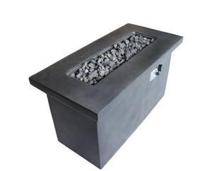 English Elm 24'' Concrete Propane/Natural Gas Outdoor Fire Pit Table with 50,000 BTU, Stainless Steel Burner, Weather-Resistant Charcoal B120P247489