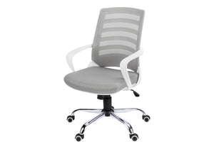English Elm Office Mid-Back Chair with Breathable Mesh, Ergonomic Curved Support, Padded Wide Seat, Swivel and Height Adjust White 26 L x 13 W x 24 H B2710P219653