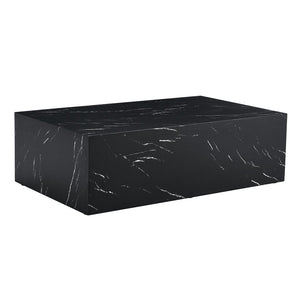 English Elm 39.3*23.6*11.8 Inch Mdf Low Profile Coffee Table with Bold Marble Texture Living Room W1151P433597
