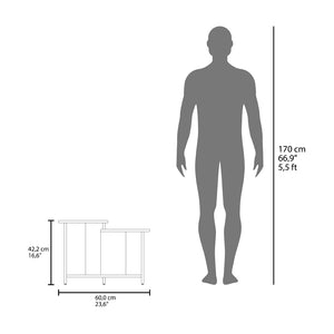 English Elm Sedalia Black Coffee Table with Dual Storage Compartments – Sleek Engineered Wood, Durable Finish B092P269937