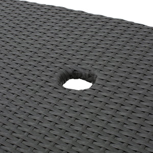 English Elm Christopher Knight Home® - BERKELEY Rattan Wicker Side Table with Iron Frame — Weather-Resistant Outdoor Accent Table, 35" Grey 59109.00GRY