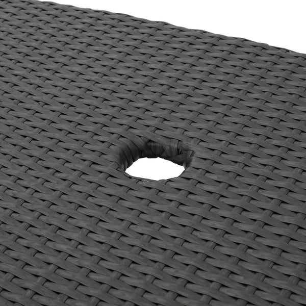 English Elm Christopher Knight Home® - BERKELEY Rattan Wicker Side Table with Iron Frame — Weather-Resistant Outdoor Accent Table, 35" Grey 59109.00GRY