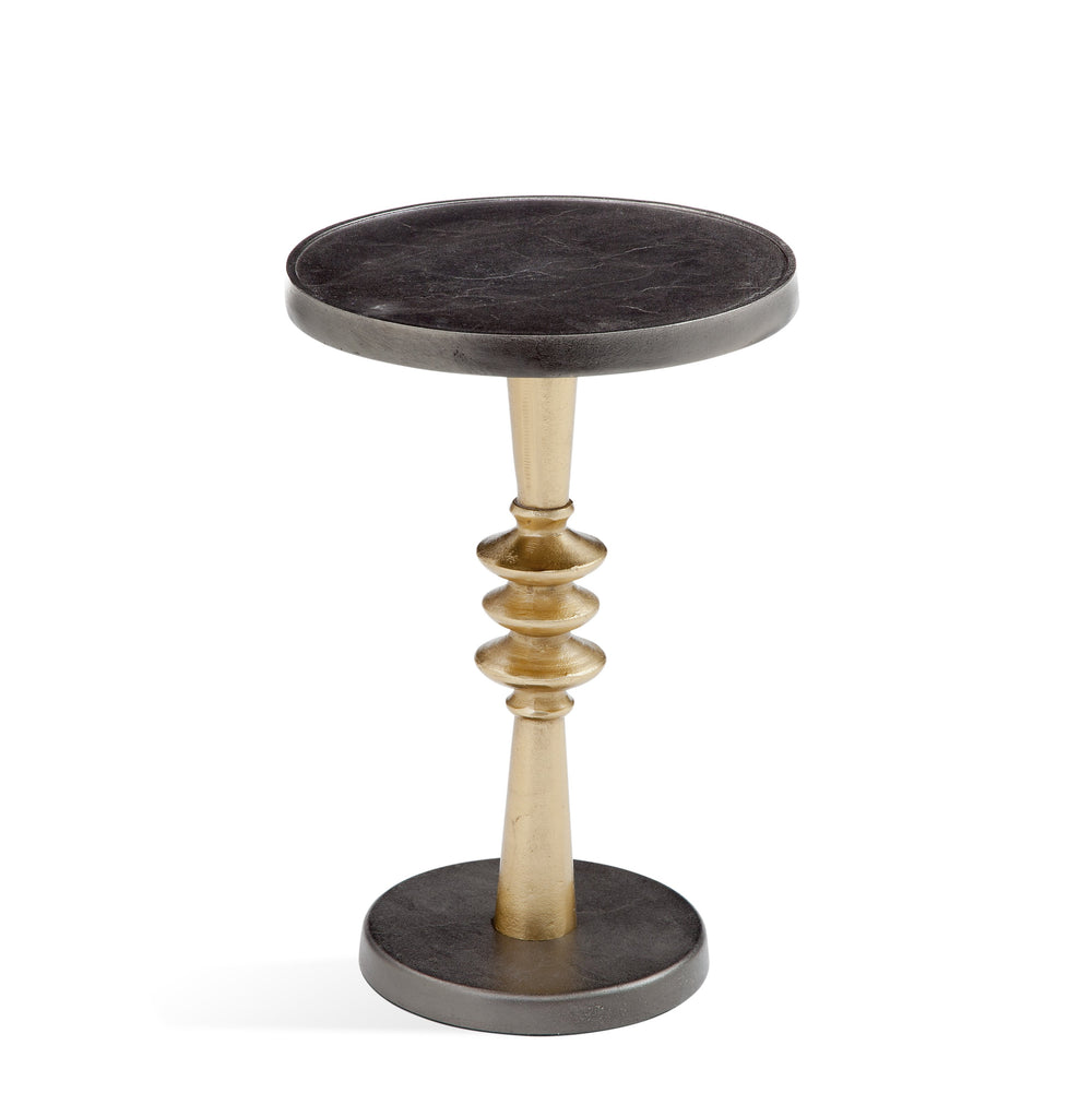 Basset Mirror Mundy Scatter Table - Elegant Antique Brass & Bronze Accent Table With Hand-forged Geometric Design Gold Iron 6400-lr-223