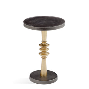 Basset Mirror Mundy Scatter Table - Elegant Antique Brass & Bronze Accent Table With Hand-forged Geometric Design Gold Iron 6400-lr-223