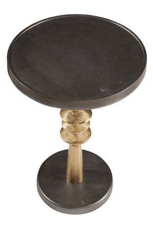 Basset Mirror Mundy Scatter Table - Elegant Antique Brass & Bronze Accent Table With Hand-forged Geometric Design Gold Iron 6400-lr-223