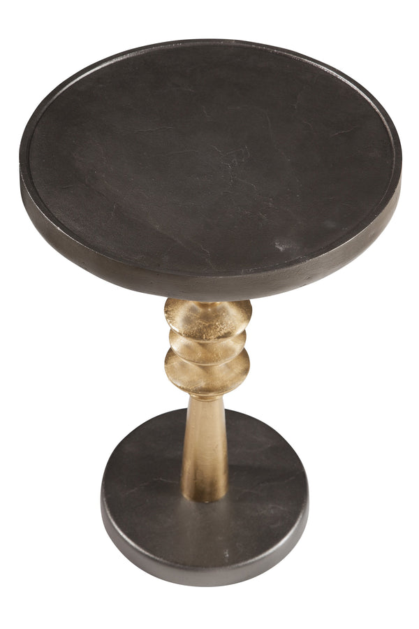 Basset Mirror Mundy Scatter Table - Elegant Antique Brass & Bronze Accent Table With Hand-forged Geometric Design Gold Iron 6400-lr-223
