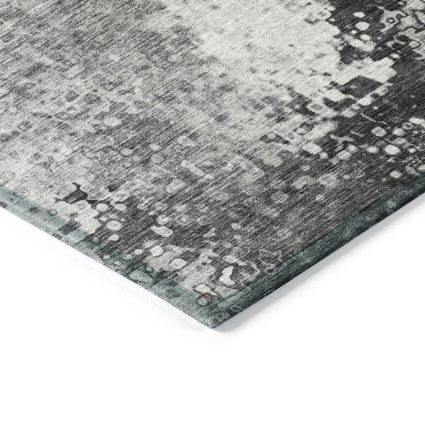 HomeRoots 8' X 10' Gray and Silver Abstract Area Rug – Stylish, Washable, Durable for Indoor & Outdoor Use! 640007