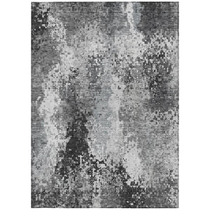 HomeRoots 10' Gray and Silver Abstract Area Rug - Stylish, Washable Design for Indoor & Outdoor Spaces! 640009