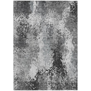 HomeRoots 10' Gray and Silver Abstract Area Rug - Stylish, Washable Design for Indoor & Outdoor Spaces! 640009