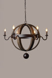 Moti Molly Iron and Wood Open Work Globe Pendant 64001001