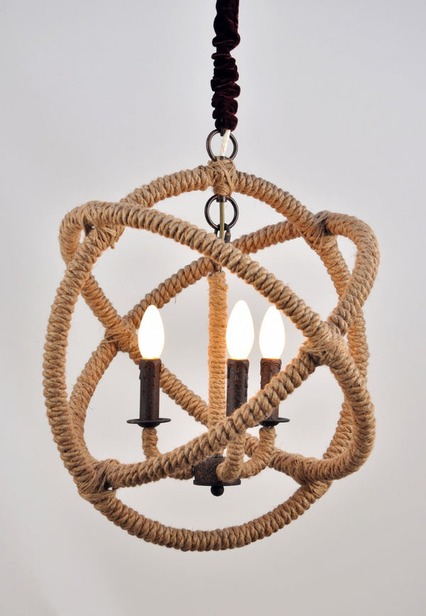 Moti Ada Iron and Jute Globe Pendant 64001005