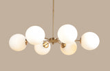 Lune Pendant Fixture - Stunning Iron & White Glass Chandelier for Elegant Room Illumination & Style