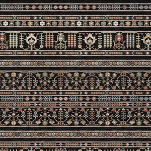 HomeRoots 9' Washable Tribal Area Rug in Black, Blue & Copper - Durable Indoor/Outdoor Design for Any Space 640032
