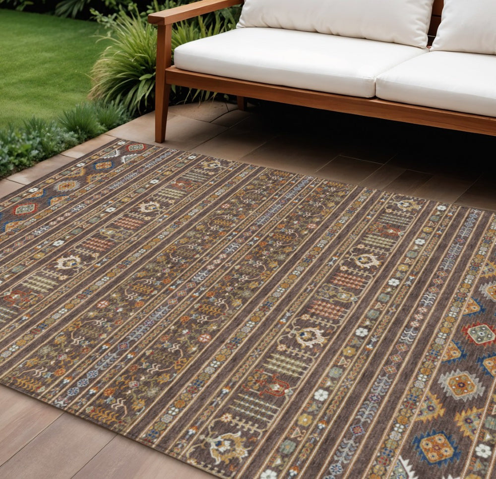 HomeRoots 9' X 12' Vibrant Tribal Area Rug – Washable, Stain-Resistant Indoor/Outdoor Design for Every Space 640038