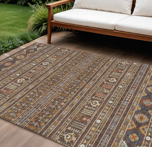HomeRoots 9' X 12' Vibrant Tribal Area Rug – Washable, Stain-Resistant Indoor/Outdoor Design for Every Space 640038