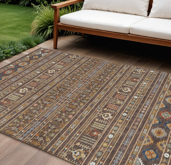 HomeRoots 9' X 12' Vibrant Tribal Area Rug – Washable, Stain-Resistant Indoor/Outdoor Design for Every Space 640038