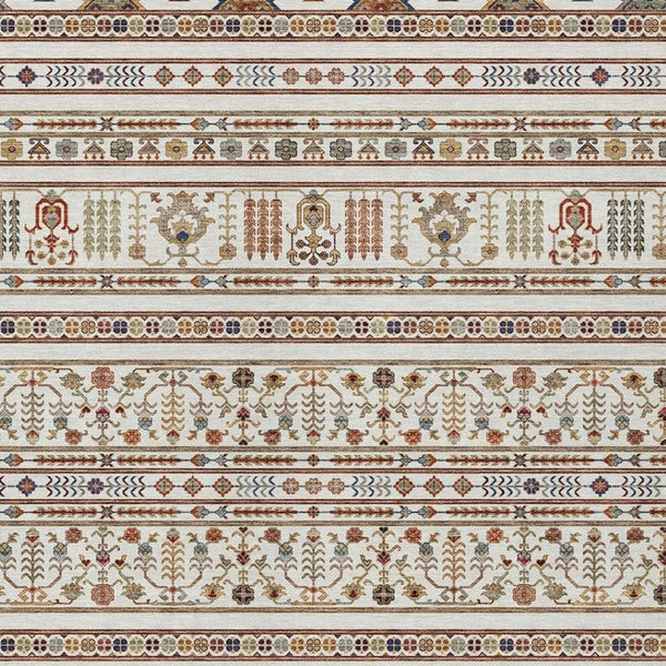 HomeRoots 8' X 10' Washable Ivory Blue Copper Tribal Indoor Outdoor Area Rug for Elegant Spaces & Durability 640049