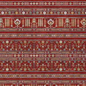 HomeRoots 10' Vibrant Red, Gold & Blue Tribal Washable Area Rug - Perfect for Indoor & Outdoor Spaces! 640069