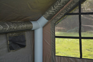 English Elm Inflatable Glamping Tent 4 Season Waterproof Air Beam Frame Shelter for 4 to 6 Persons Army Green W640P244860