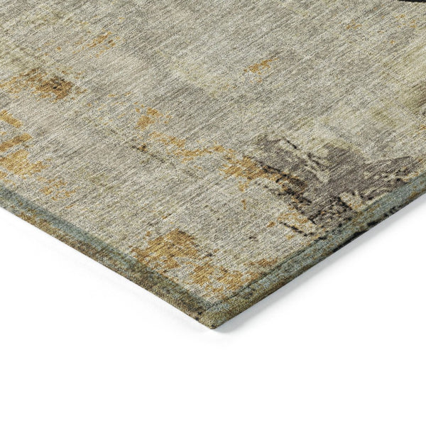 HomeRoots 5' X 8' Khaki Black Ivory Animal Print Area Rug – Durable, Washable, Indoor/Outdoor Style for Any Space 640083