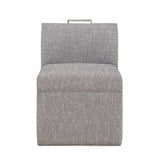 Delray Modern Upholstered Castered Chair in Ashen Grey