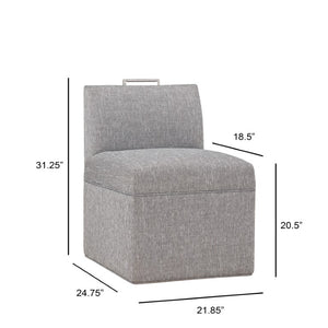 Comfort Pointe Delray Modern Upholstered Castered Chair in Ashen Grey Ashen Grey