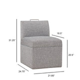 Comfort Pointe Delray Modern Upholstered Castered Chair in Ashen Grey Ashen Grey