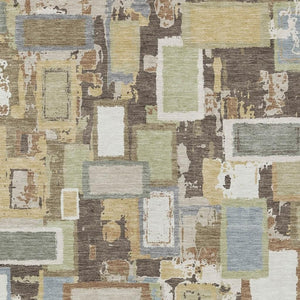 HomeRoots 8' X 10' Geometric Washable Area Rug in Brown, Ivory & Gray - Perfect for Indoor & Outdoor Spaces! 640103