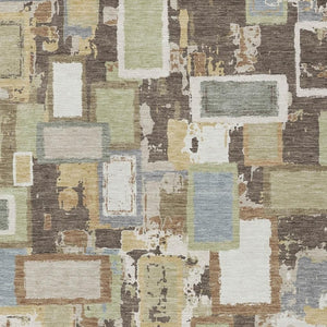 HomeRoots 10' Geometric Washable Area Rug - Stylish Brown, Ivory & Gray Design for Indoor/Outdoor Use! 640105