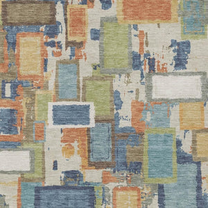 HomeRoots 9' X 12' Washable Denim Blue Geometric Area Rug - Stylish, Durable, Indoor/Outdoor Perfect for Any Space 640110