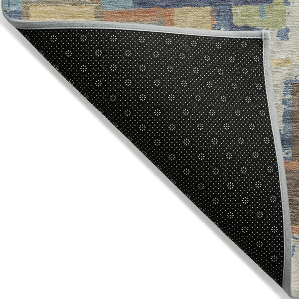 HomeRoots 10' X 14' Denim Blue, Copper & Green Geometric Area Rug - Washable, Durable & Stylish for Indoors/Outdoors 640111