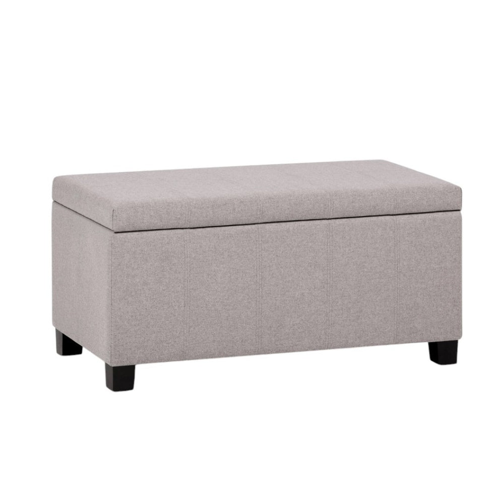 HomeRoots 36" Dark Brown & Cloud Upholstery Storage Ottoman - Stylish Multi-Functional Design for Any Space! 640130
