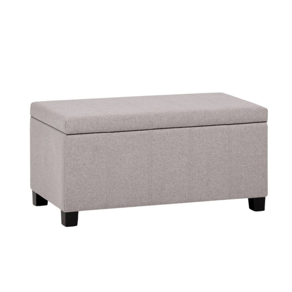 HomeRoots 36" Dark Brown & Cloud Upholstery Storage Ottoman - Stylish Multi-Functional Design for Any Space! 640130