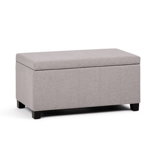 HomeRoots 36" Dark Brown & Cloud Upholstery Storage Ottoman - Stylish Multi-Functional Design for Any Space! 640130